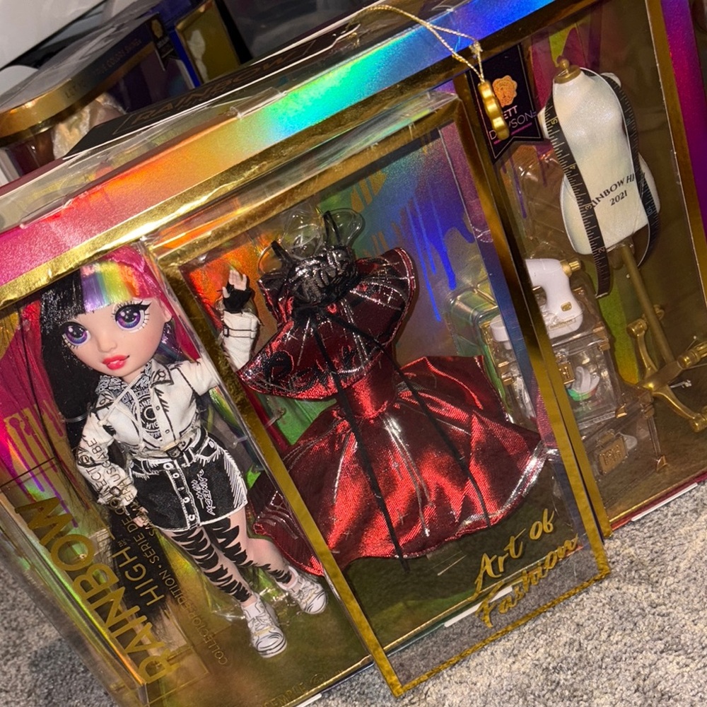 Rainbow High Jett Dawson Collector Doll with Multicolor Hair and Red Outfit